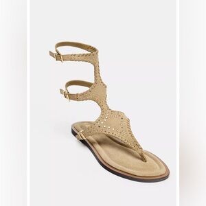 Zara Elegant Tan Gladiator Strap Sandals Size 11